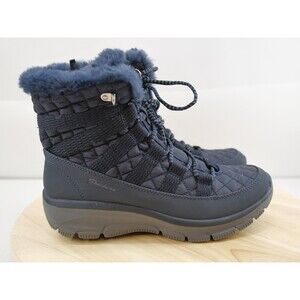 Skechers Womens Relaxed Fit Easy Going Memory Foam Air Cooled Blue Street Boot 9
